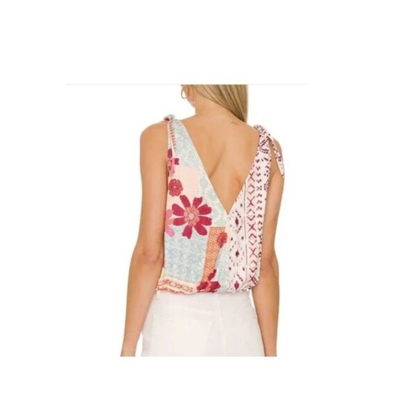Free People‎ Top Womens XS Tropical Combo Festival Boho Blouse Y2K - Picture 9 of 10